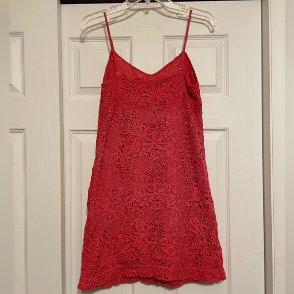 J. Crew Coral Floral Crochet Mini Dress - Size 2 - Picture 4 of 7